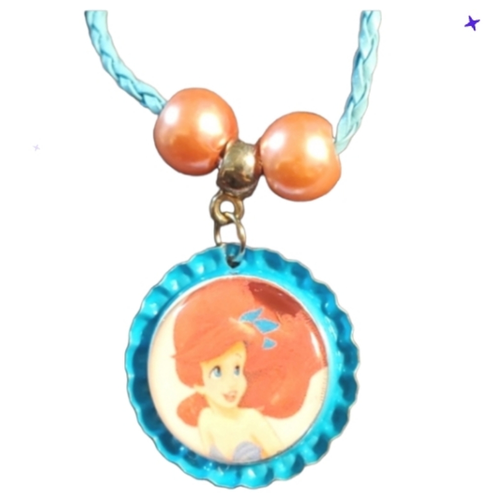 Ariel little mermaid Handmade new bottlecap necklace